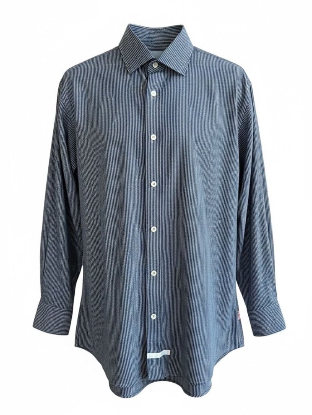 English Laundry Christopher Wicks Shirt Blue Check Long Sleeve Size 16 32/33